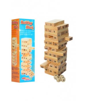Дерев'яна іграшка міні вежа, кубики 4 шт., кор., 5,5-20-5,5 см.