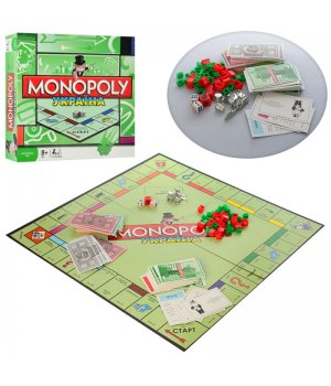 Настільна гра Монополія, жетони, картки, кубики, кор., 27-27-5 см.